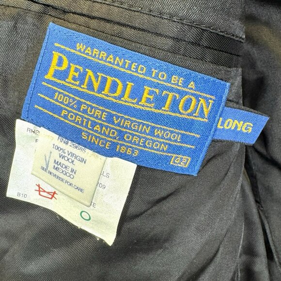 Pendleton Men 42 Long Western Blazer Jacket Wool Herringbone Elbow Patches - Picture 5 of 7